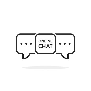 Simple Thin Line Online Chat Bubble