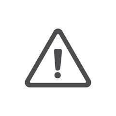 Alert icon, triangle shape with exclamation mark. Warning attention sign.