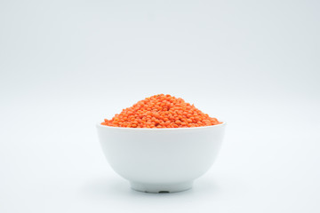 Mysore dhall or dal , an Indian cuisine shot on a white isolated background.