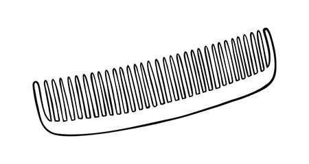 LINE DRAWING OF A COMB FOR HAIR IN THE STYLE OF DOODLE