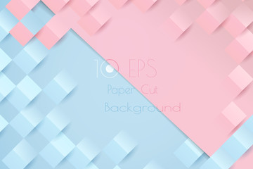 Pastel papercut vector BG for your design