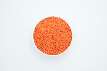 Mysore dhall or dal , an Indian cuisine shot on a white isolated background.