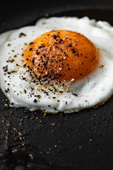 fried egg in a pan
