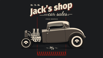 Abstract hot rod graphically, in vector.
