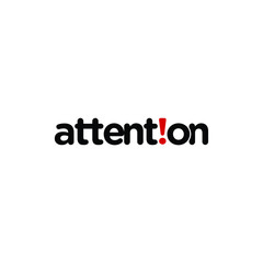 TYPOGRAPHY text logo ATTENTION modern