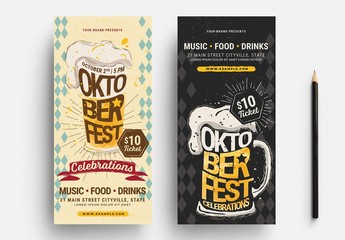 Oktoberfest Flyer Layout with Frothy Beer Illustration