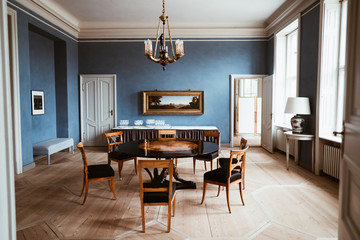 photo of a dinning table in an old house