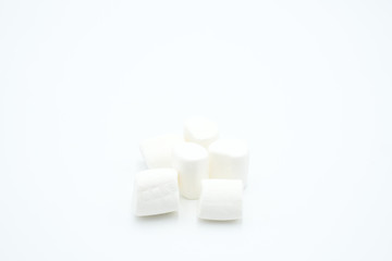 Marshmellow shot on a white isolated background.