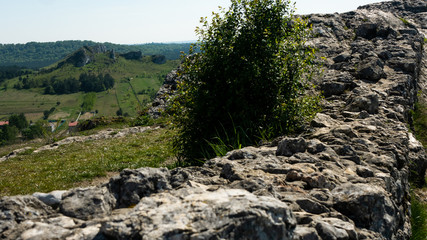 Ruins of the castle in Olsztyn. Free space for an inscription