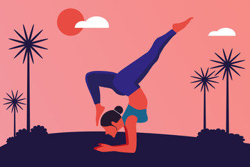 International yoga day illustration 