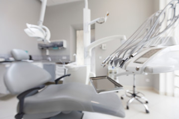 Modern high tech white dental clinic, newest equipment