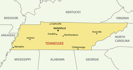 Tennessee - vector - state of USA - 348298116