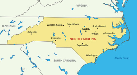 North Carolina - vector - state of USA - 348298121