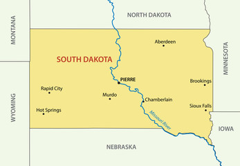 South Dakota - vector - state of USA - 348298145