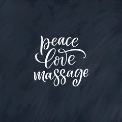 Fun slogan about massage. Lettering typography quote. Hand drawn inspirational, motivational poster. Cosmetology print, badge, logo, tag. Vector