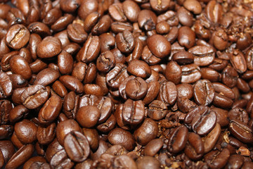 Roasted coffee beans background