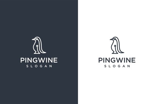 pingwin icon logo vector design