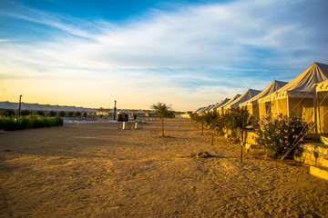 desert camping at the Sam Sand Dunes are on the outskirts of Jaisalmer rajasthan
