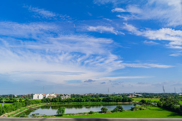 High angle view of some New Taipei City rural cityscape