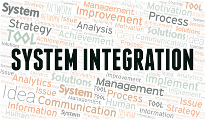 System Integration typography vector word cloud.