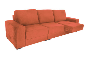modern  suede couch sofa  isolated