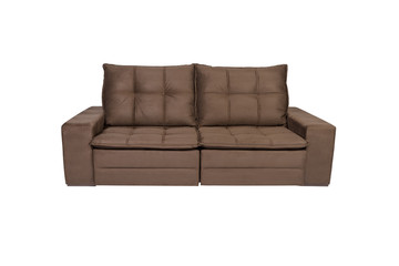 modern brown suede couch sofa  isolated