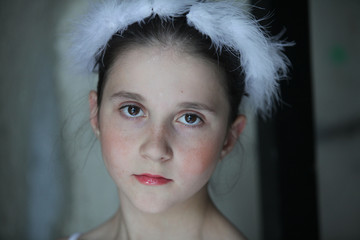 A portrait of a young girl