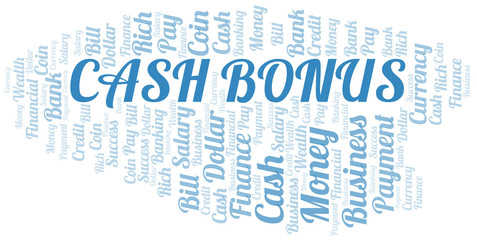 Fototapeta premium Cash Bonus typography vector word cloud.