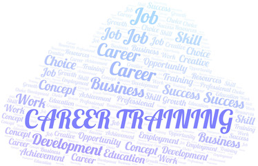 Career Training typography vector word cloud.