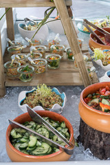 Luxury catering by the pool, food bloggers event, banquet, wedding, festive, hotel brunch buffet