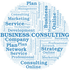 Fototapeta premium Business Consulting typography vector word cloud.