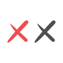 X Marks .Two Crossed Vector. Stock vector illustration isolated on white background.