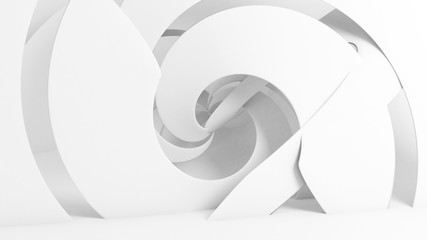 Abstract white background with soft 3d spiral
