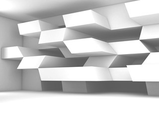 Abstract white empty room interior background 3 d