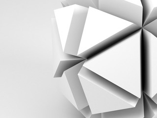 Abstract white geometric background, 3d renderi
