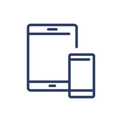 Tablet and smartphone thin line icon