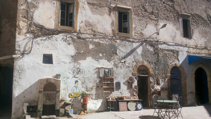 Fototapeta na wymiar Wall in the medina of Essaouira, Morocco