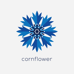 Stylized cornflower logo.