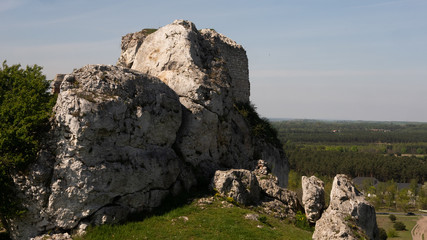 Ruins of the castle in Olsztyn. Free space for an inscription