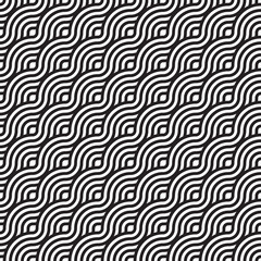 Monochrome seamless curling wave diagonal pattern BG