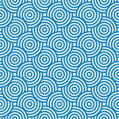 Obraz premium Geometric circle wave overlapping seamless pattern BG