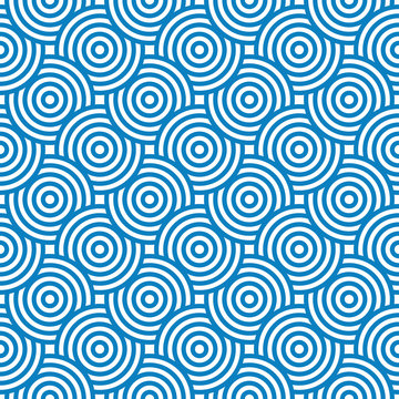 Geometric circle wave overlapping seamless pattern BG © jolygon