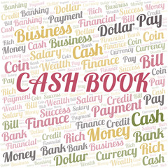 Fototapeta premium Cash Book typography vector word cloud.