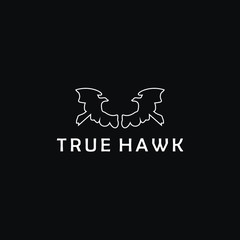 Elegant Eagle Hawk Falcon Logo design with simple line art style