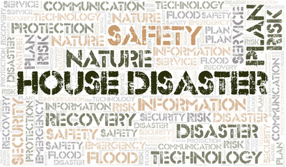 House Disaster typography  word cloud.