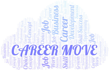 Career Move typography vector word cloud.