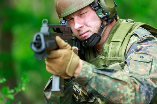 German soldier with a german assault rifle
