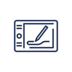 Designer graphic pad thin line icon