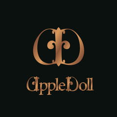 AD renaissance logotype in shape of apple