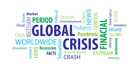 Obraz premium Global Crisis Word Cloud